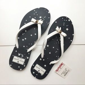 Kate Spade Navy & White Star Thong Flip Flops